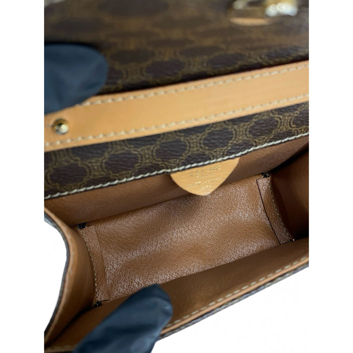 Celine Macadam Coated Canvas Crossbody — Brown