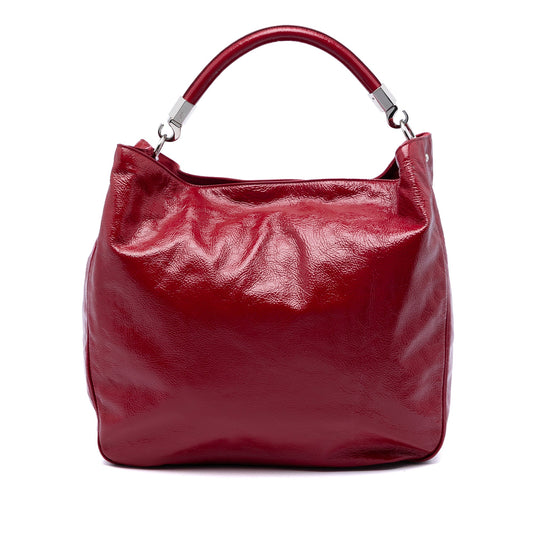 Saint Laurent Crinkled Patent Roady Hobo
