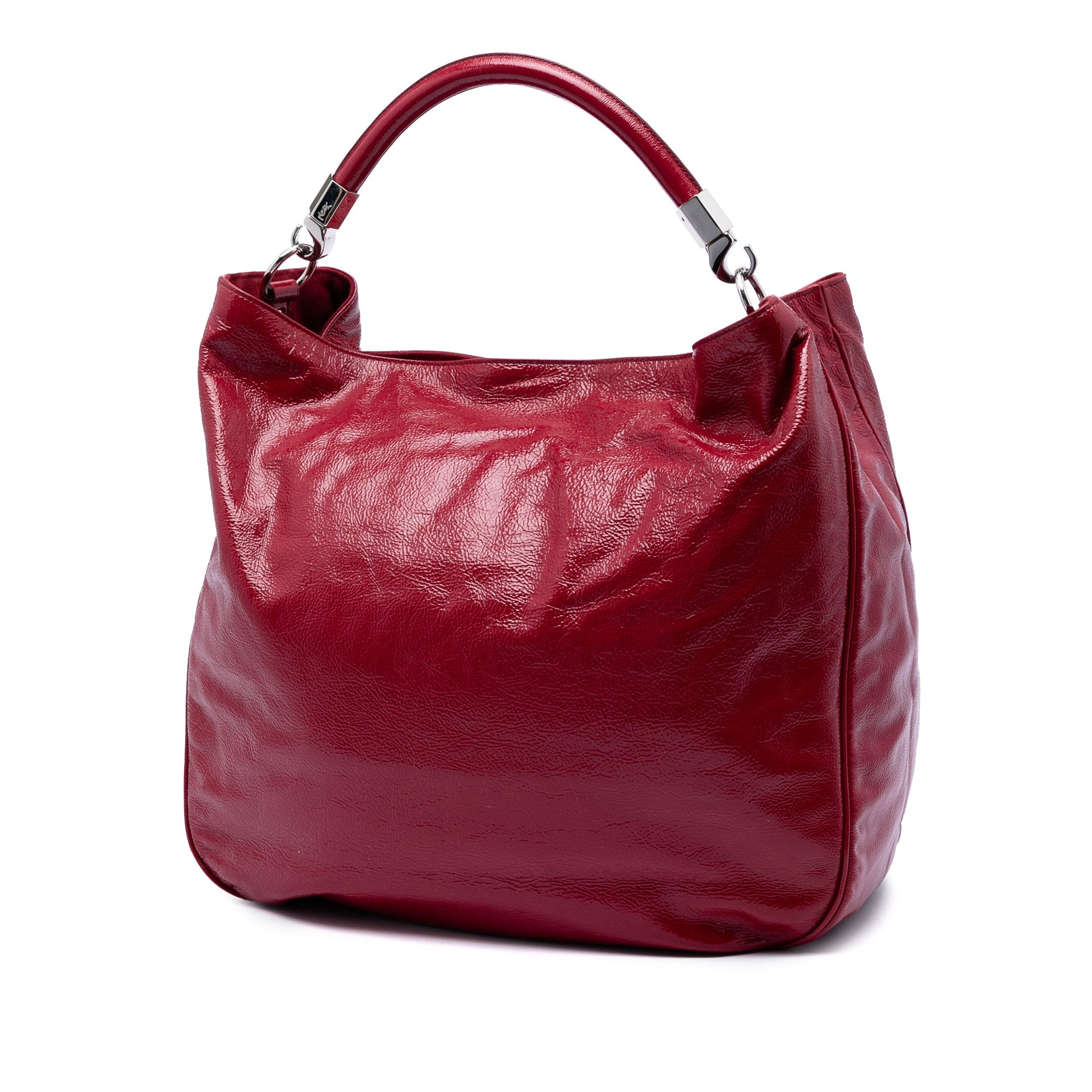Saint Laurent Crinkled Patent Roady Hobo
