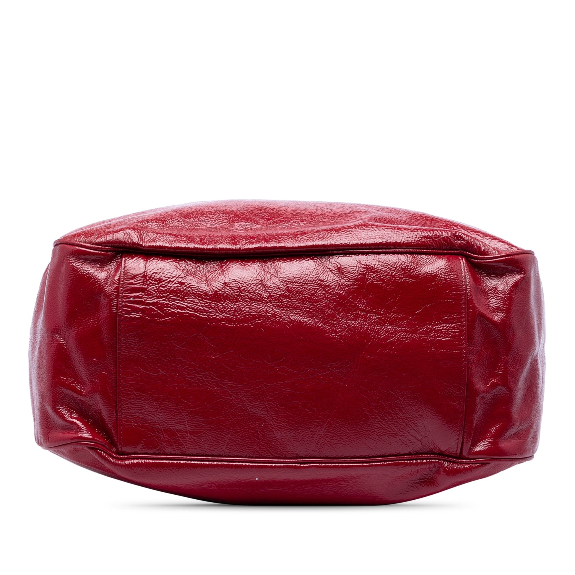 Saint Laurent Crinkled Patent Roady Hobo