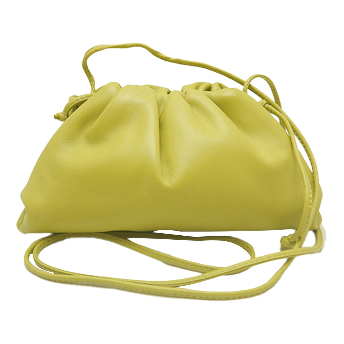 Bottega Veneta Lambskin The Mini Pouch Crossbody — Yellow