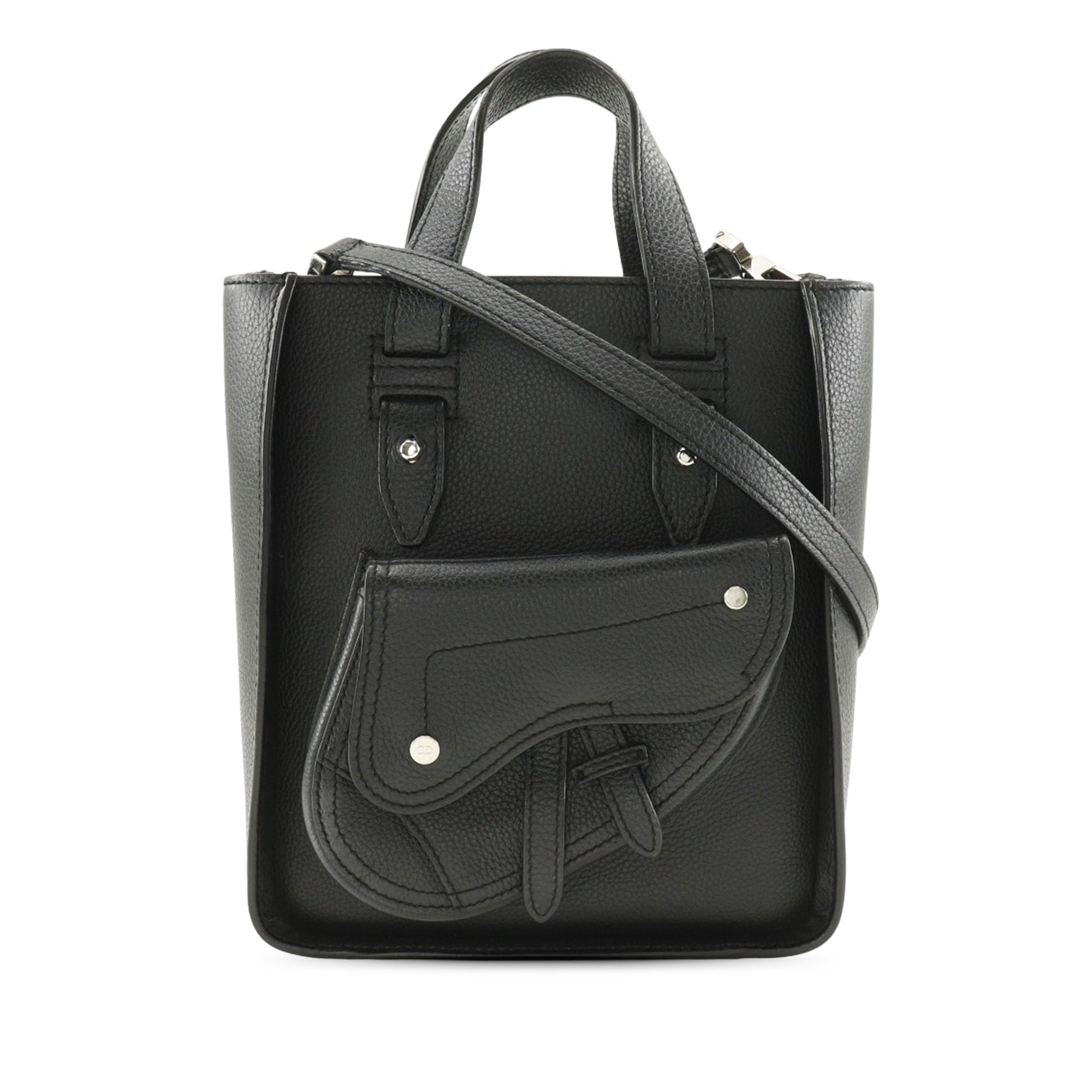 Dior Mini Grained Calfskin Saddle Tote
