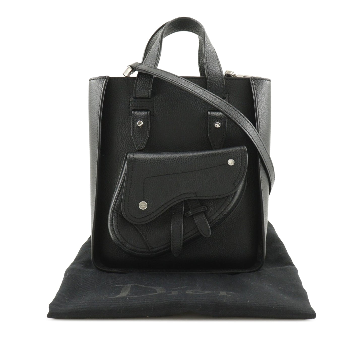 Dior Mini Grained Calfskin Saddle Tote