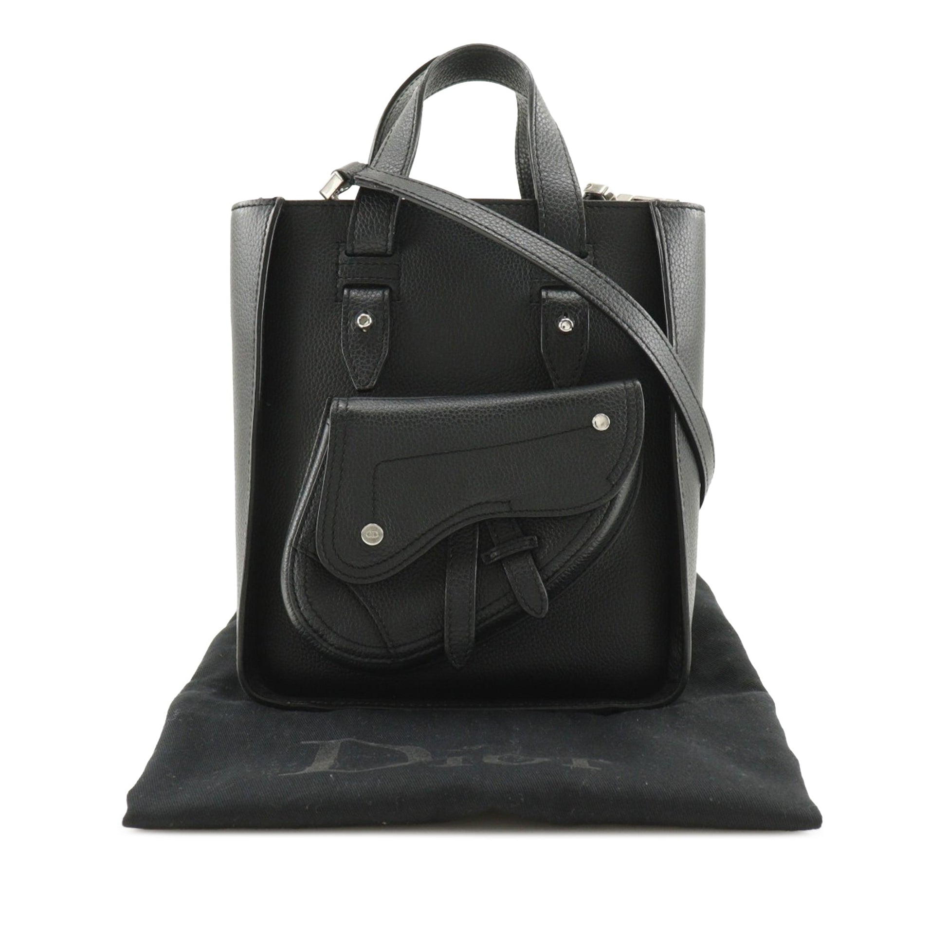 Dior Mini Grained Calfskin Saddle Tote