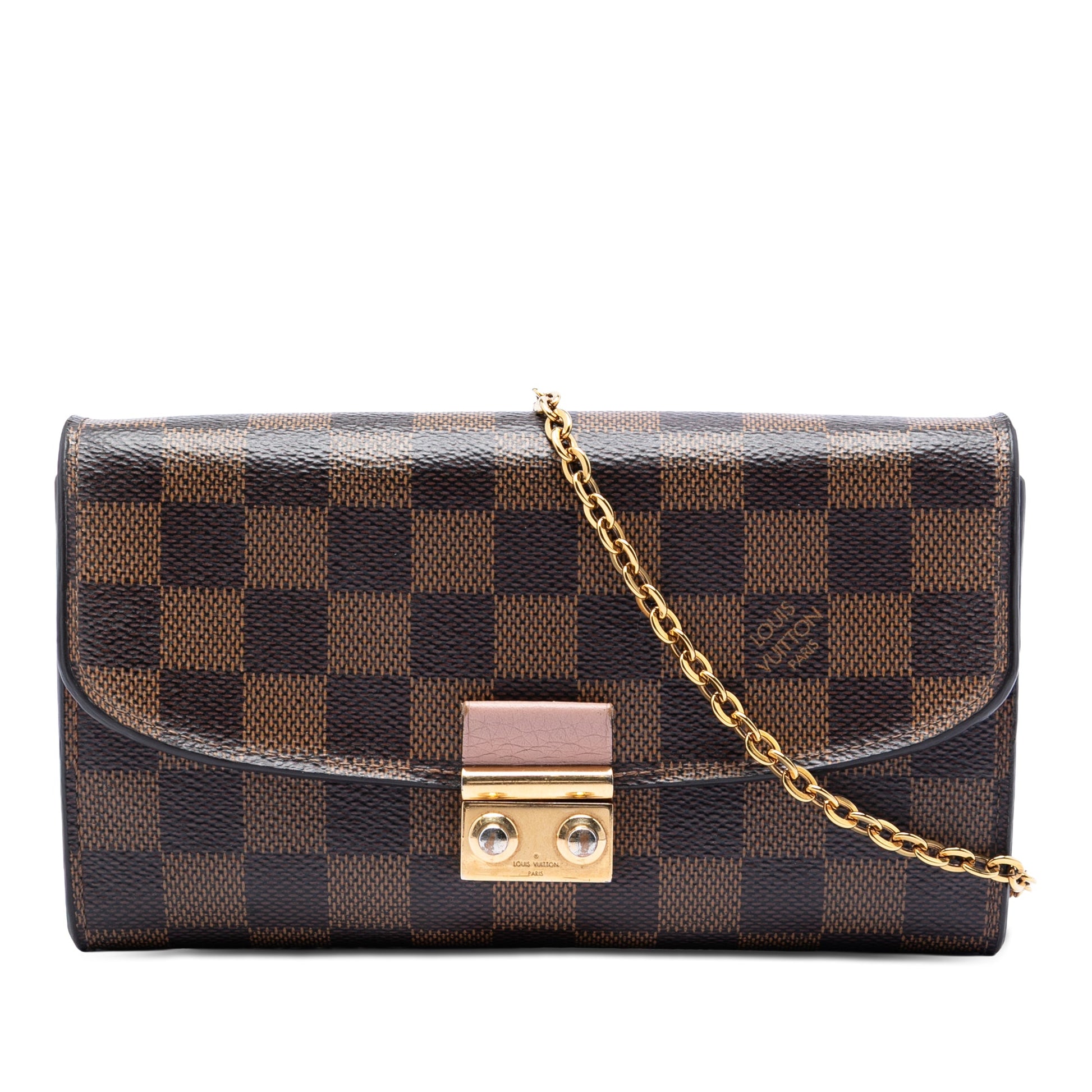 Louis Vuitton Damier Ebene Croisette Chain Wallet