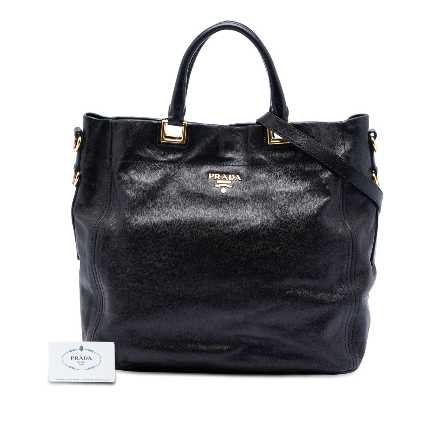 Prada Glace Calf Open Convertible Tote