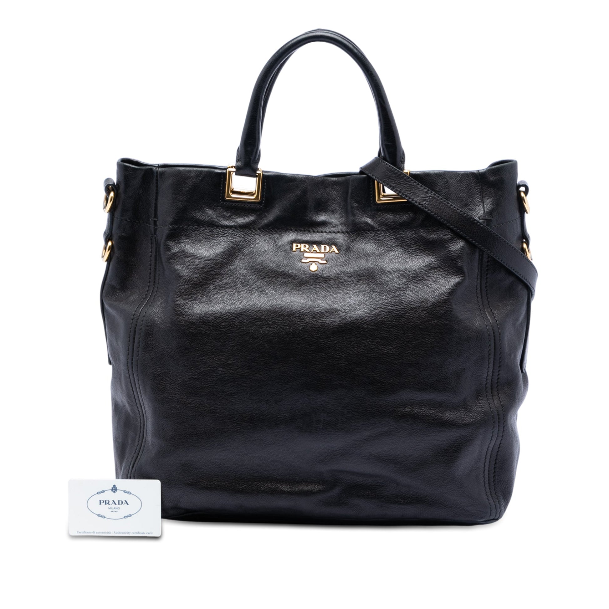 Prada Glace Calf Open Convertible Tote