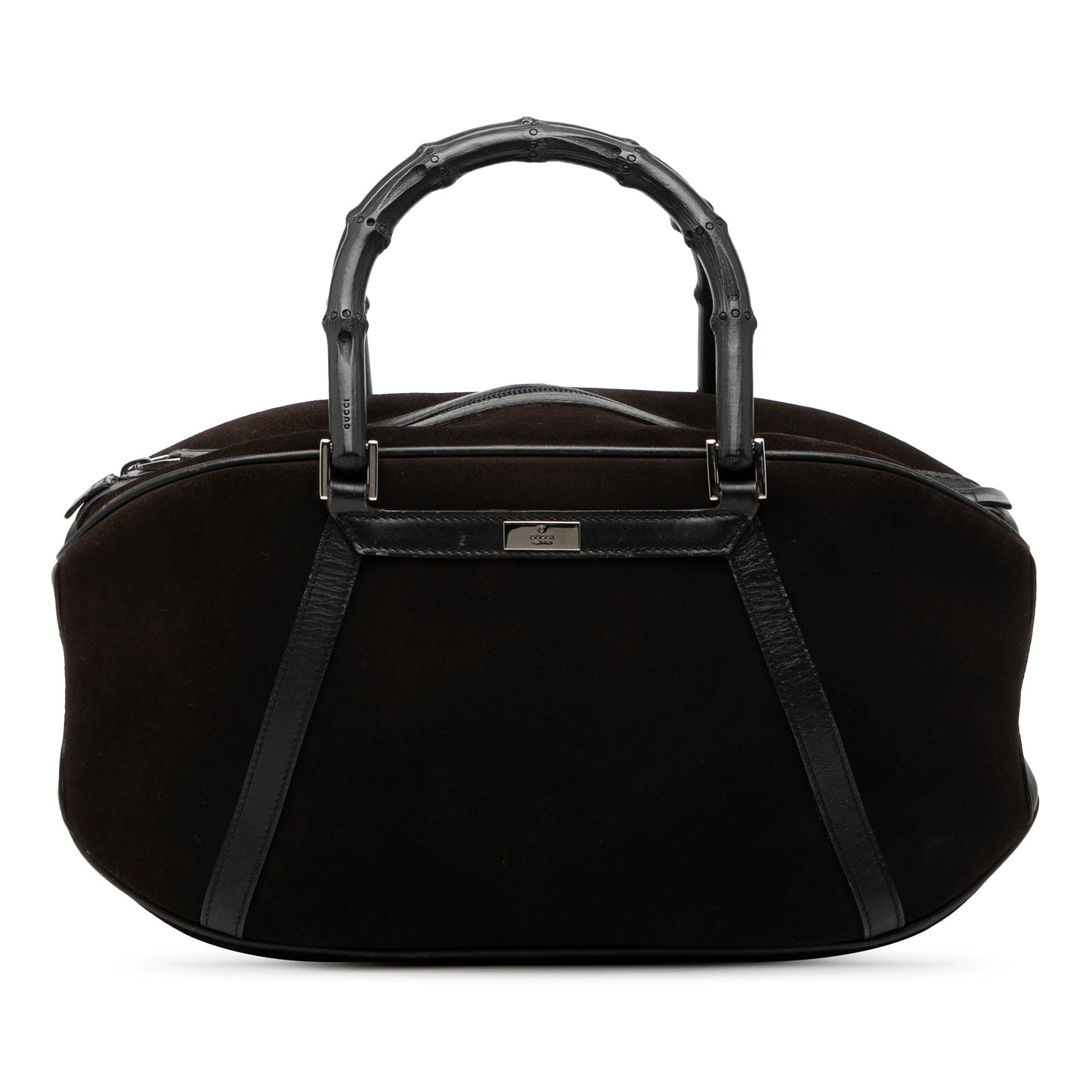 Gucci Suede Bamboo Handbag