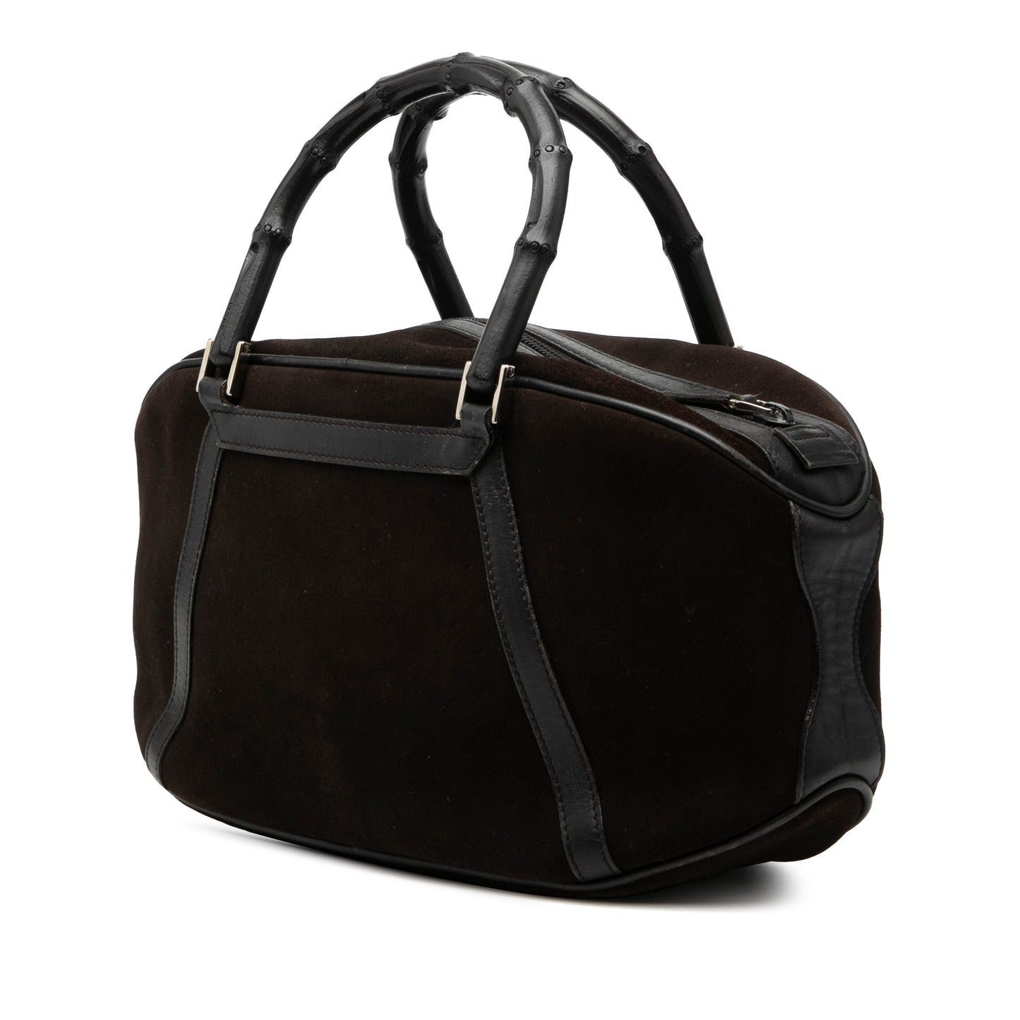Gucci Suede Bamboo Handbag