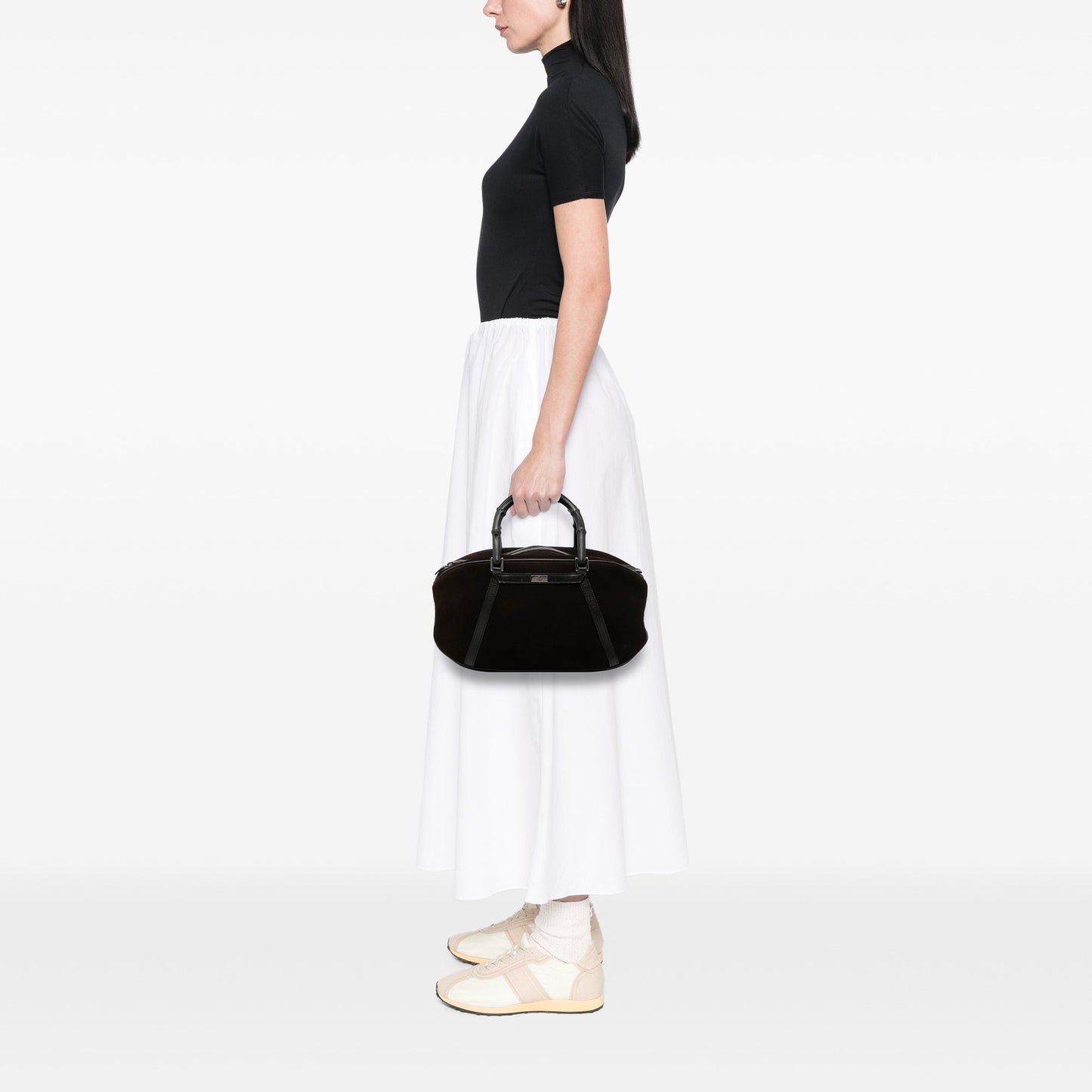 Gucci Suede Bamboo Handbag