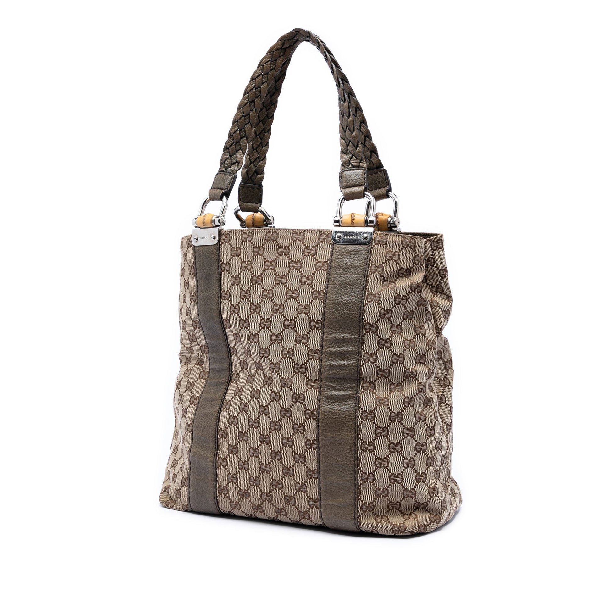 Gucci Large GG Canvas Bamboo Libeccio Tote