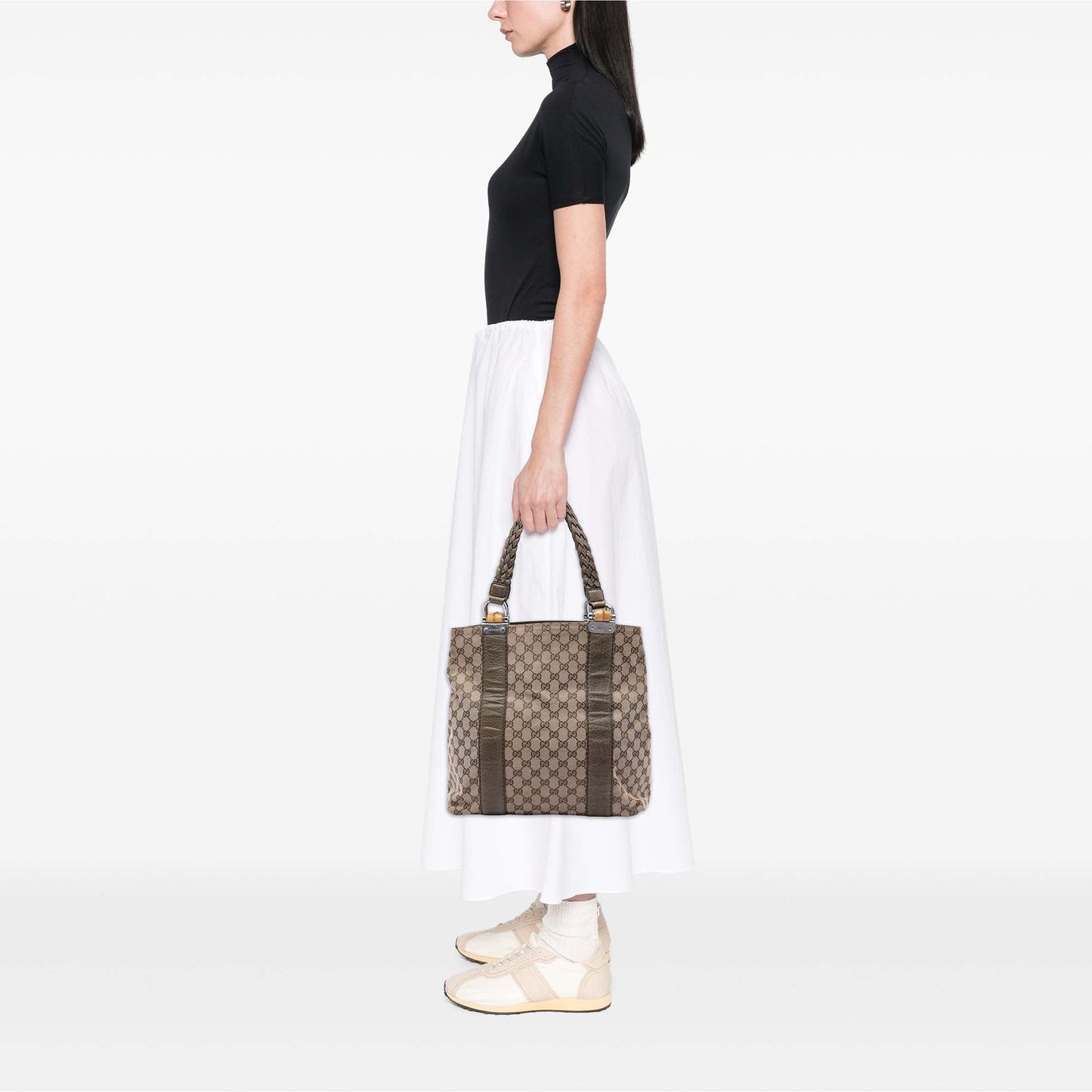 Gucci Large GG Canvas Bamboo Libeccio Tote