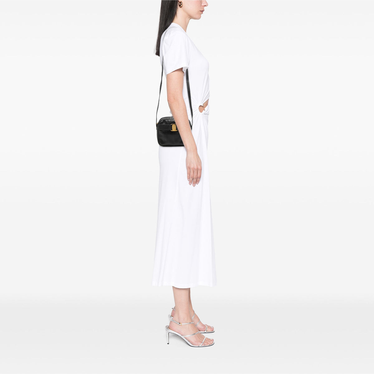 Ferragamo Lizard Embossed Leather Vara Crossbody