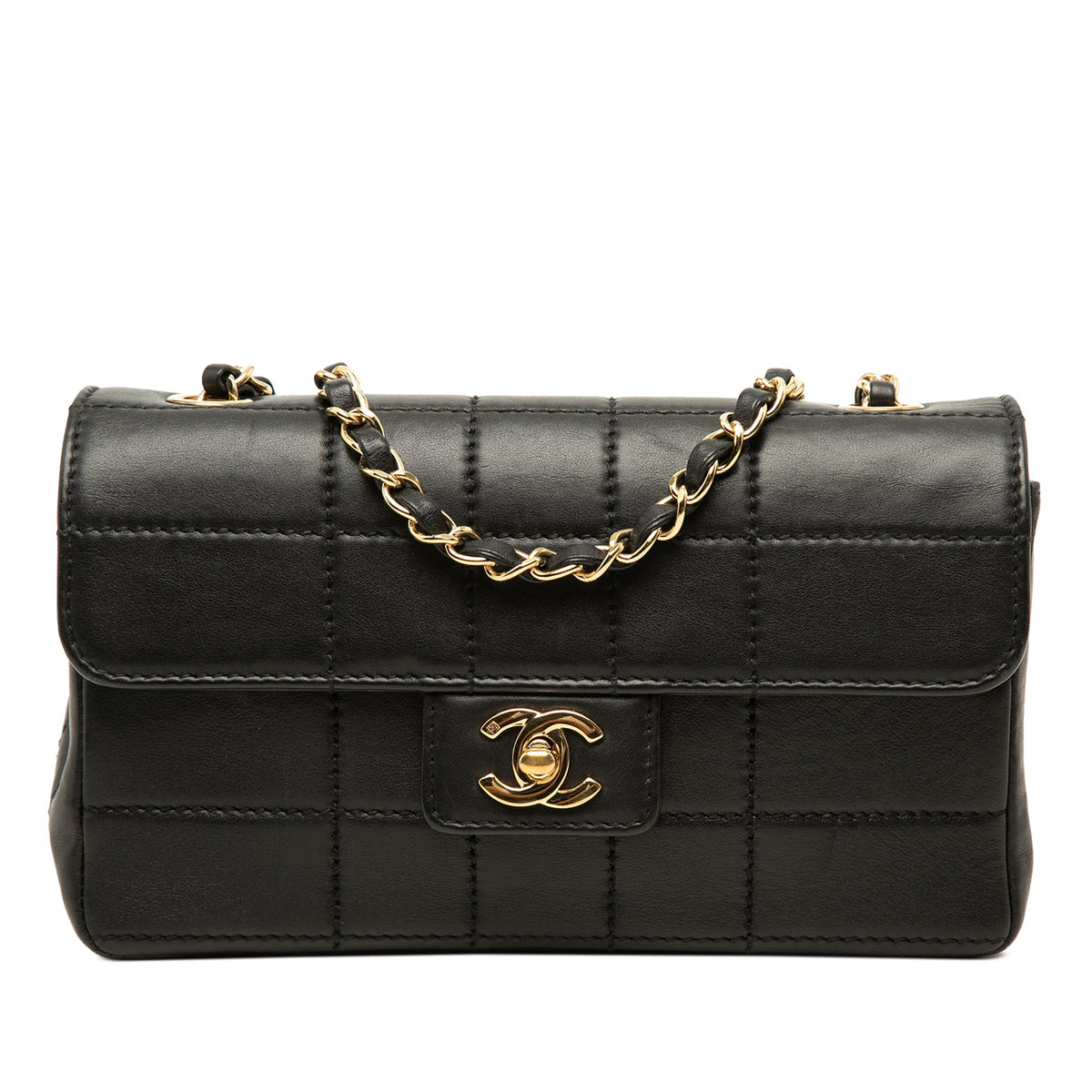 Chanel Chocolate Bar Lambskin Single Flap — Black