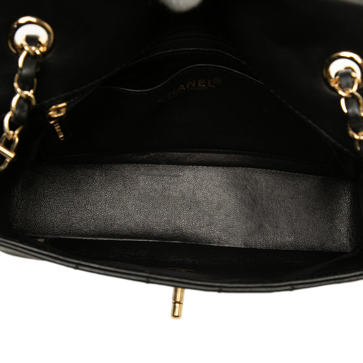Chanel Chocolate Bar Lambskin Single Flap — Black