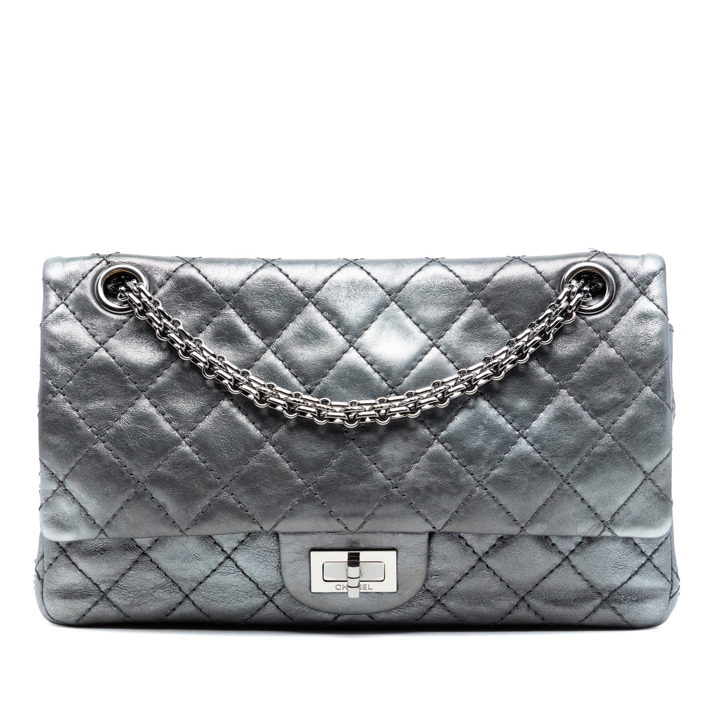 Quilted Aged Calfskin Reissue 2.55 Double Flap 225 with Pouch