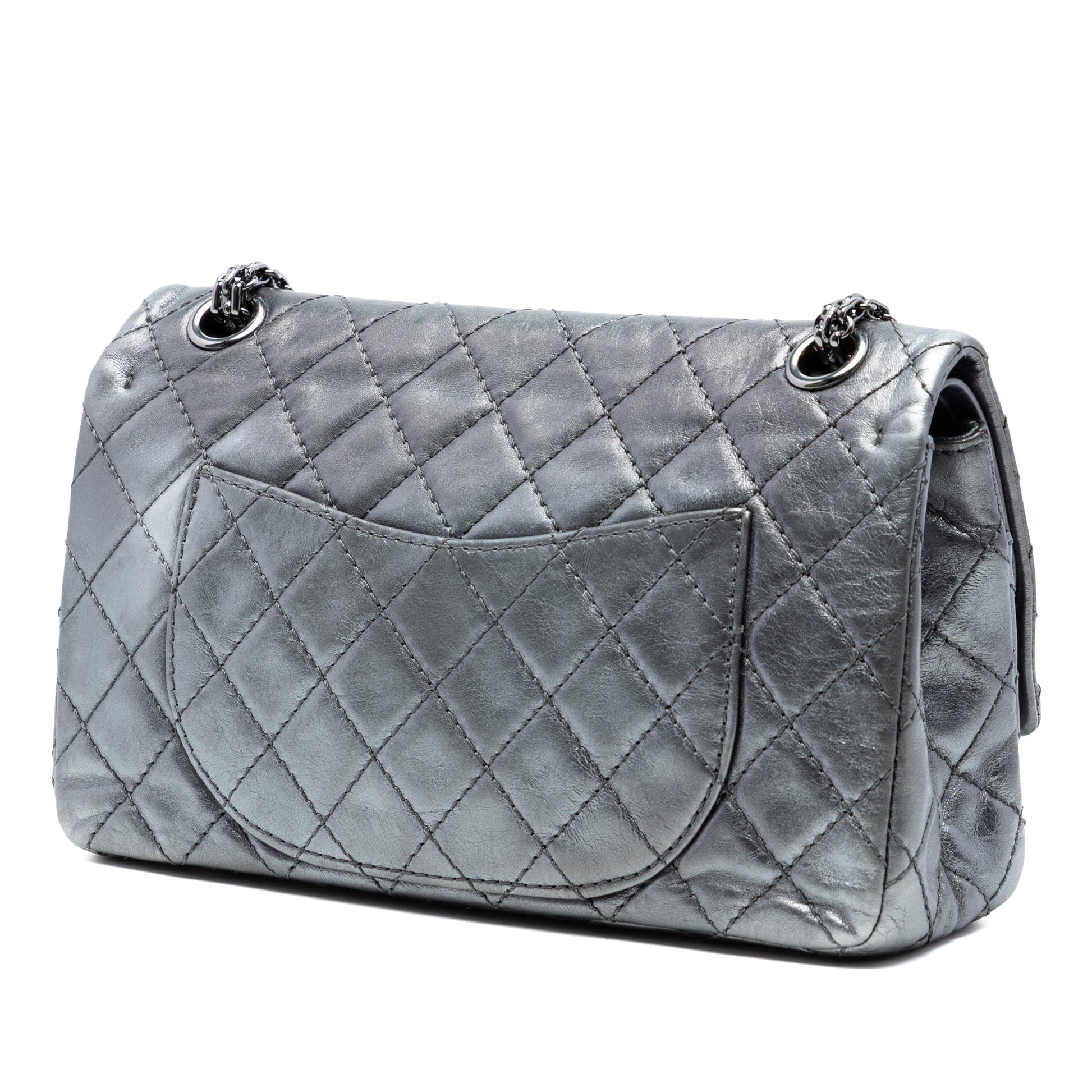 Quilted Aged Calfskin Reissue 2.55 Double Flap 225 with Pouch