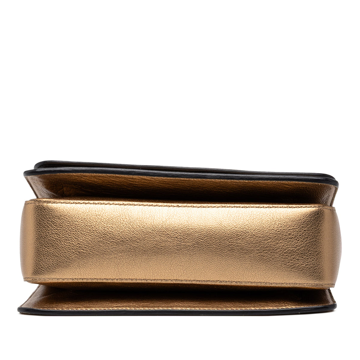 Ferragamo Metallic Calfskin Gancini Seila Top Handle Bag — Gold