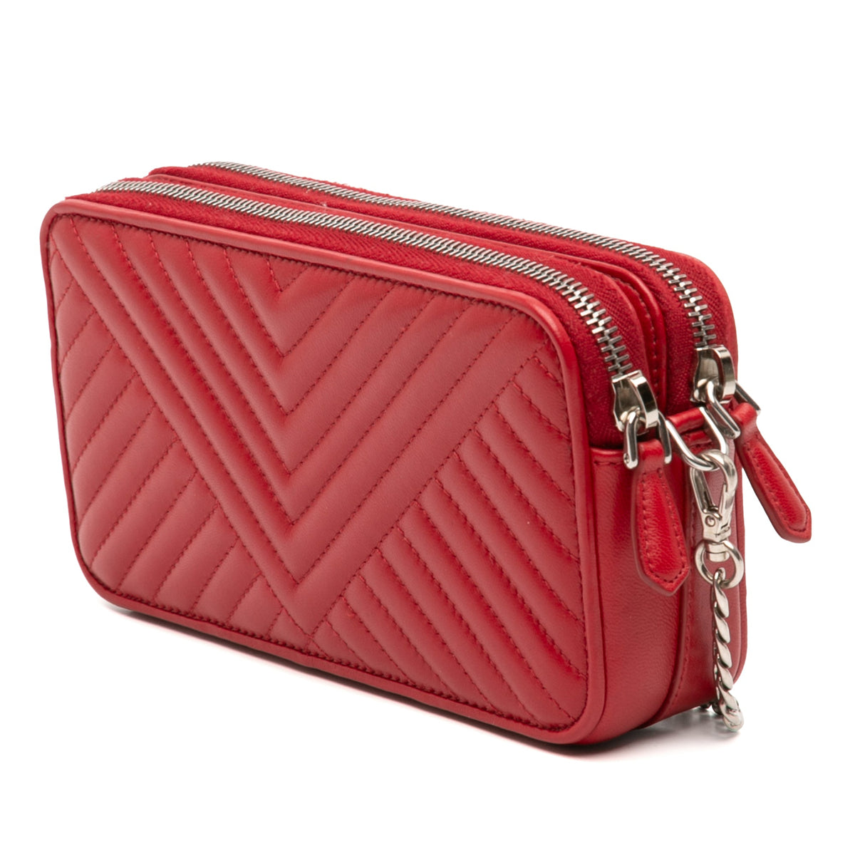 Prada Mini Soft Calf Impunture Diagramme Double Zip Bag