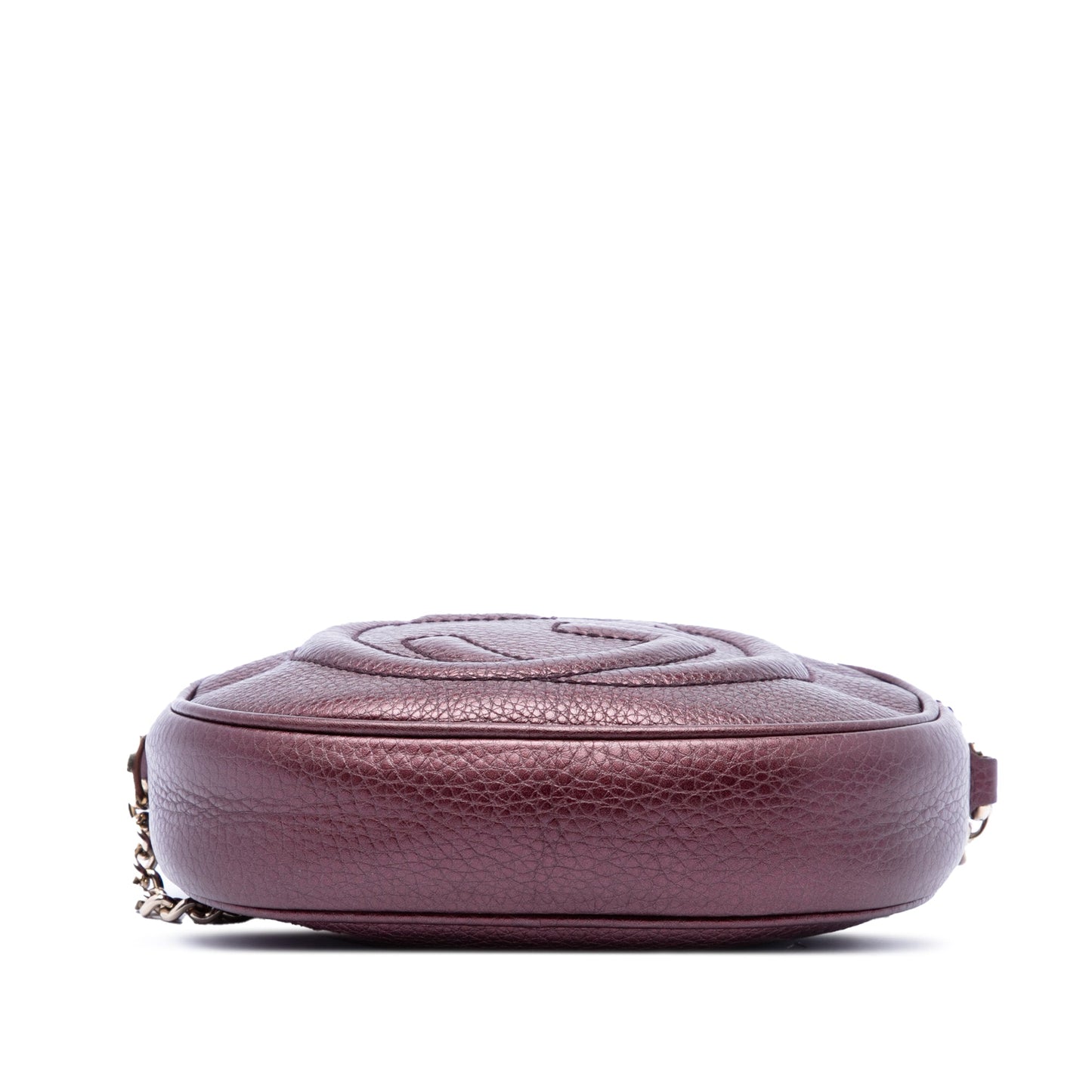 Gucci Mini Metallic Pebbled Calfskin Soho Chain Crossbody