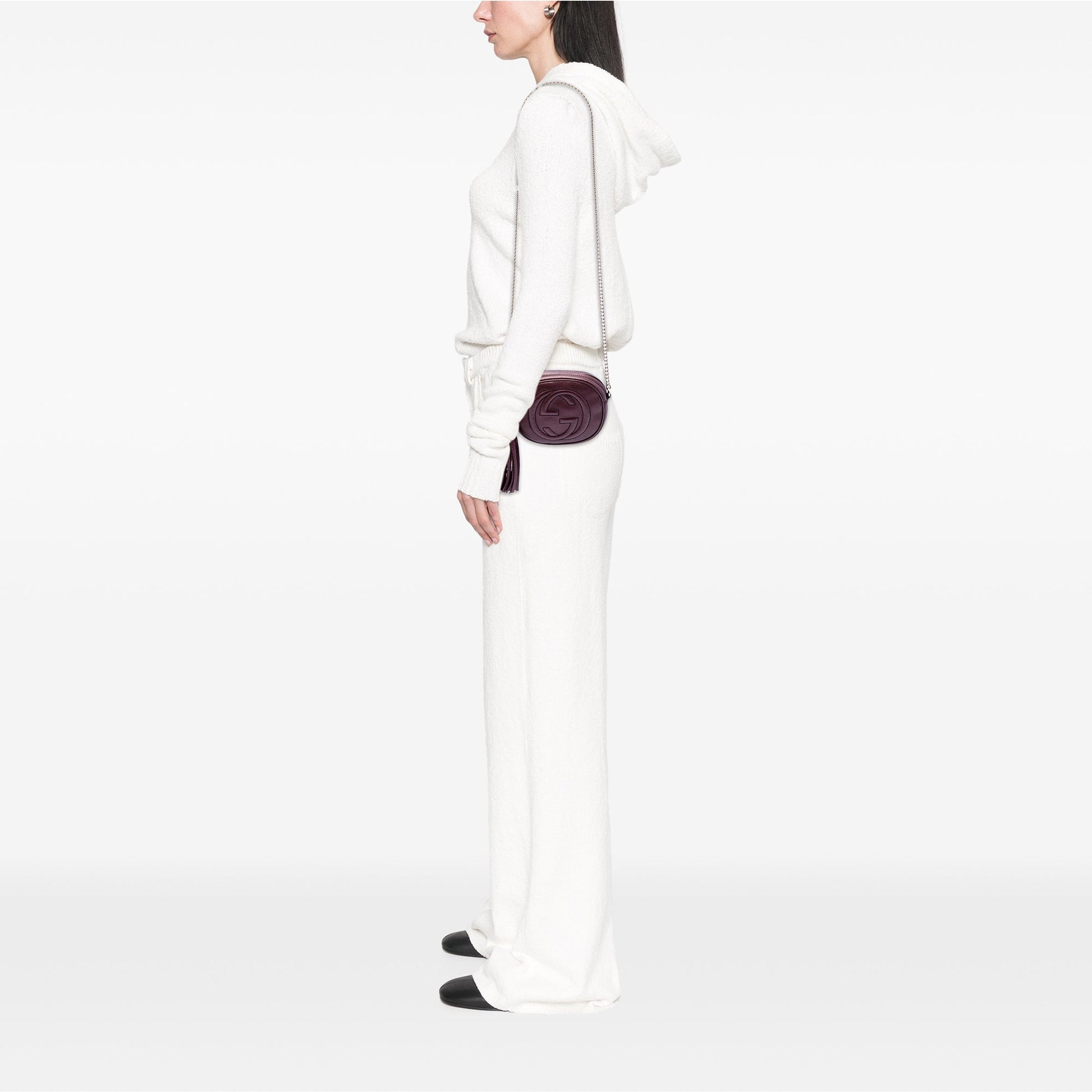 Gucci Mini Metallic Pebbled Calfskin Soho Chain Crossbody