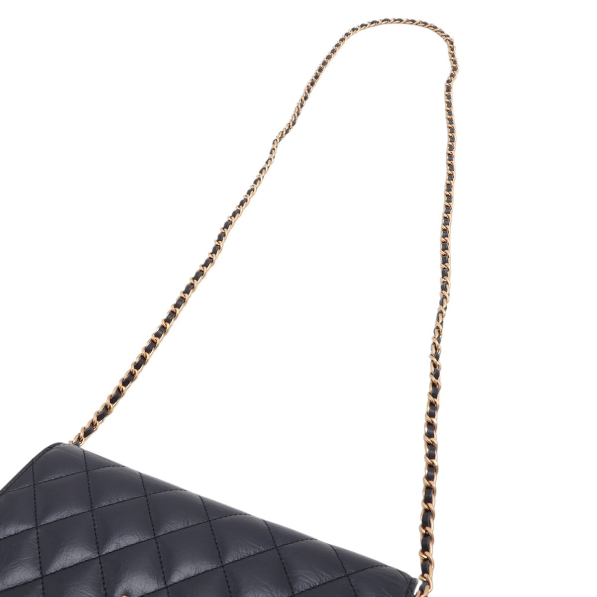 Chanel Quilted Shiny Aged Calfskin Reissue 2.55 Wallet on Chain — Blue