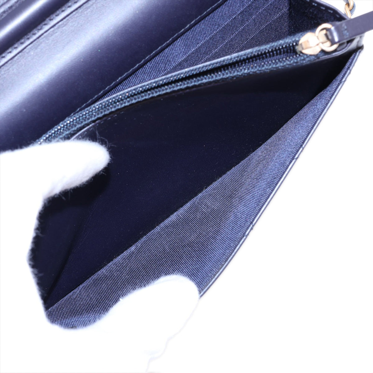 Chanel Quilted Shiny Aged Calfskin Reissue 2.55 Wallet on Chain — Blue