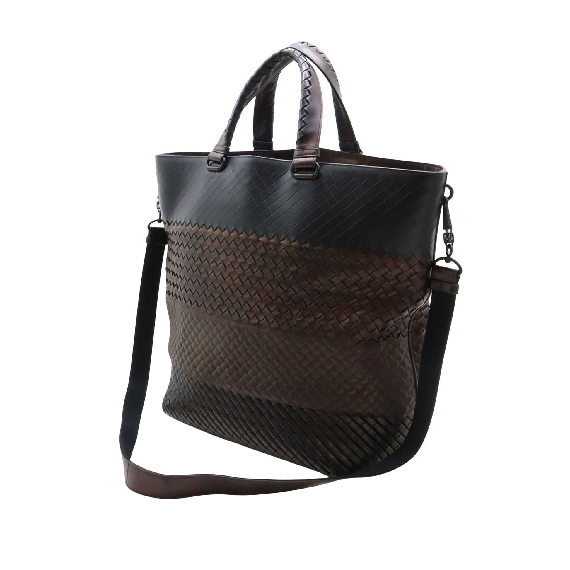 Bottega Veneta Bicolor Nappa Intrecciato Imperatore Convertible Tote