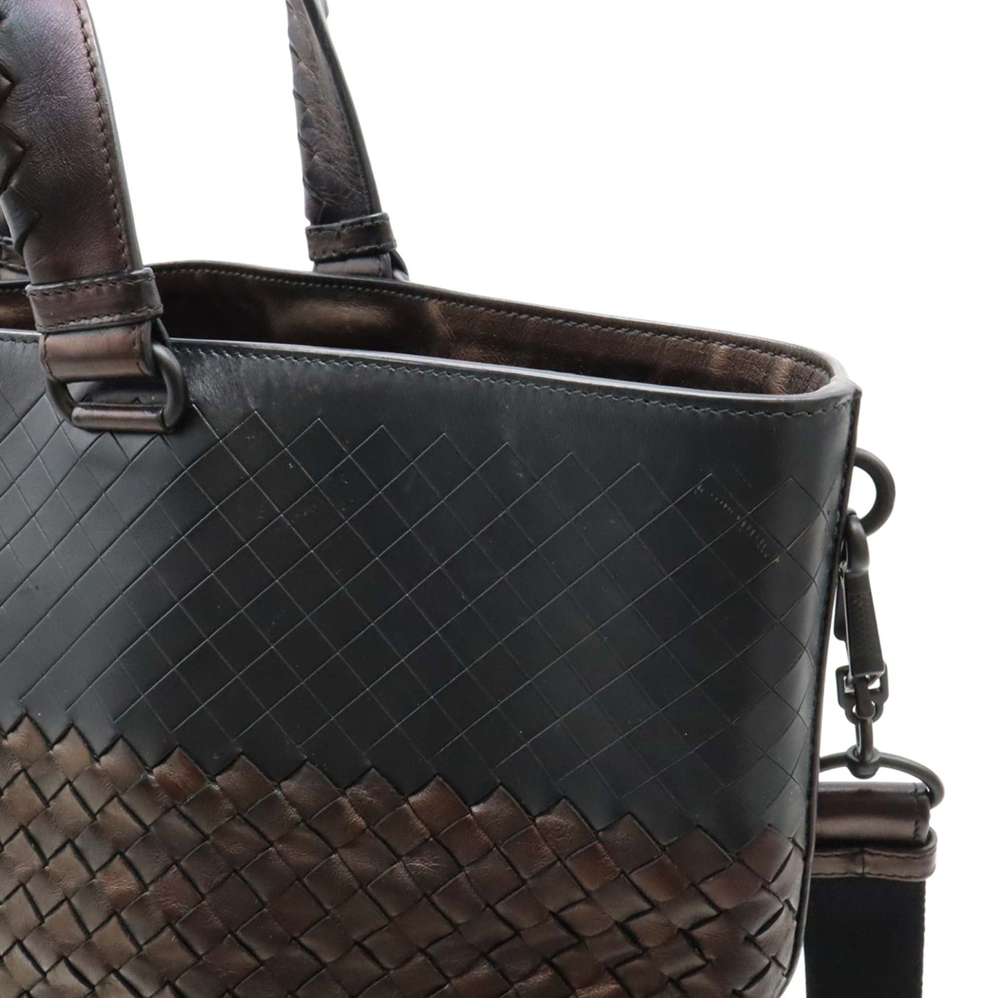Bottega Veneta Bicolor Nappa Intrecciato Imperatore Convertible Tote