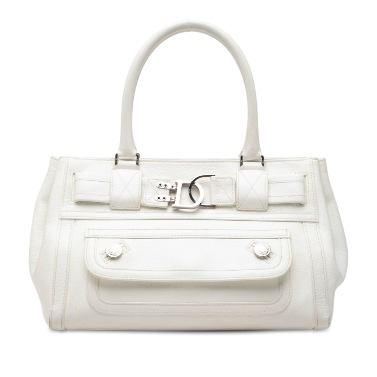 Dior Calfskin Flight Handbag — White