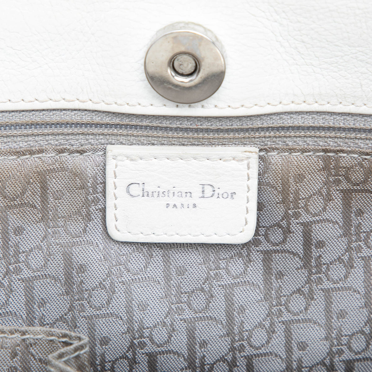 Dior Calfskin Flight Handbag — White