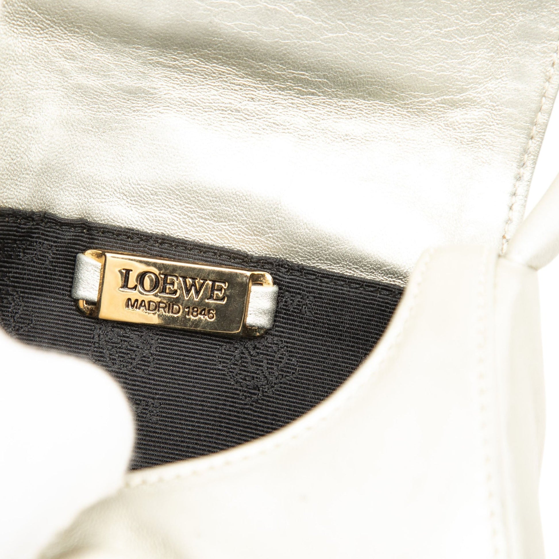 LOEWE Metallic Leather Anagram Flower Handbag