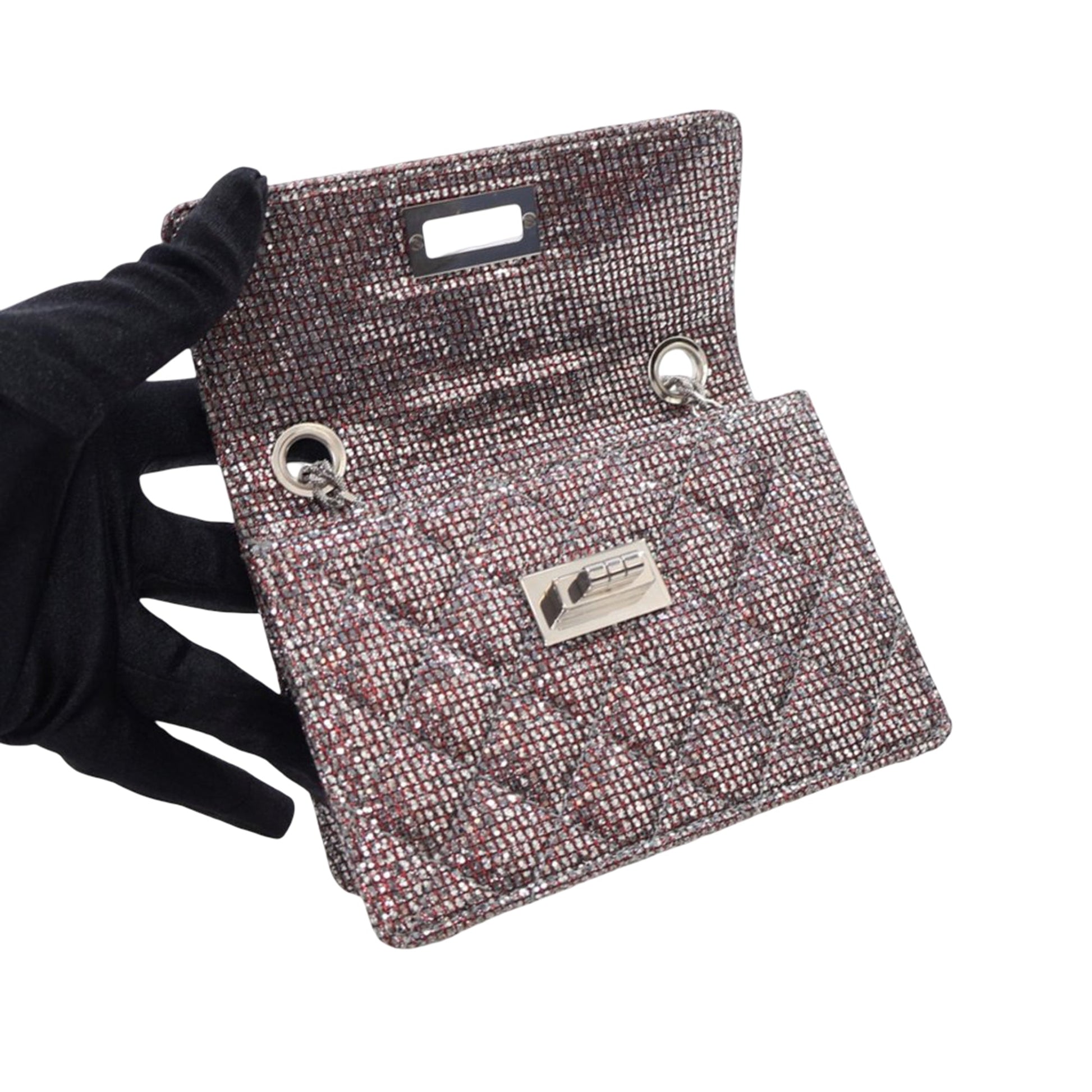 Chanel Mini Glitter Canvas Reissue 2.55 Flap