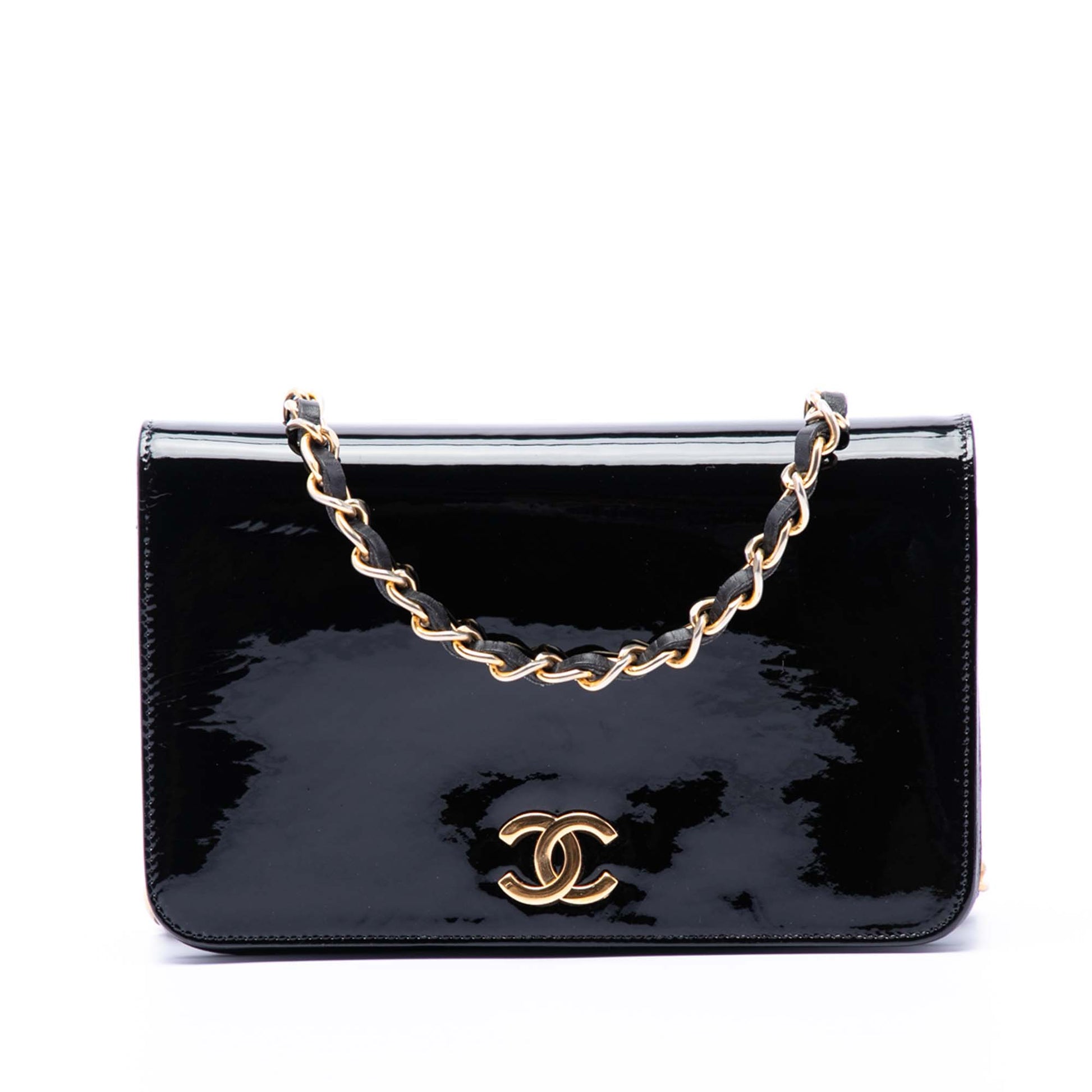 Chanel CC Patent Wallet On Chain