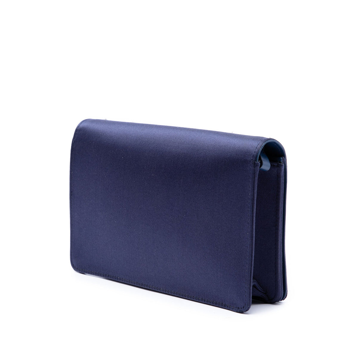 Miu Miu Crystal Embellished Satin Flap Crossbody — Blue