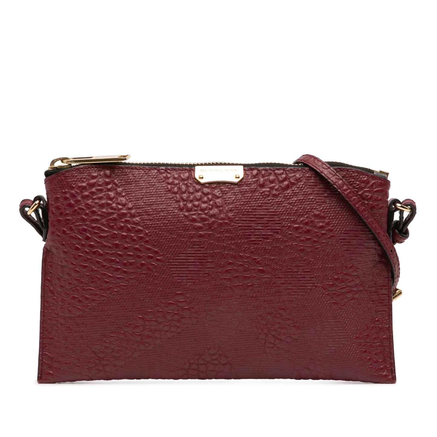 Burberry Small Grain Check Embossed Leather Chichester Crossbody