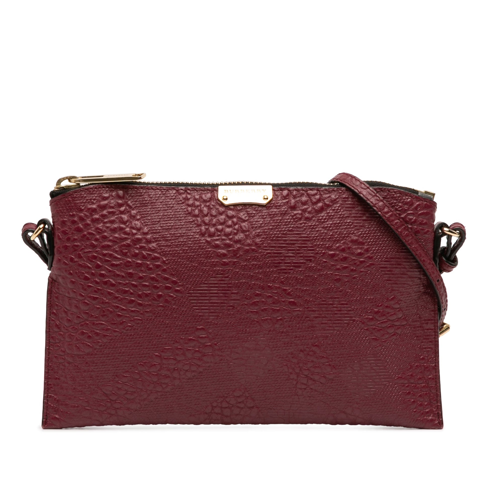 Burberry Small Grain Check Embossed Leather Chichester Crossbody
