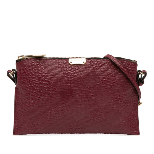 Burberry Small Grain Check Embossed Leather Chichester Crossbody