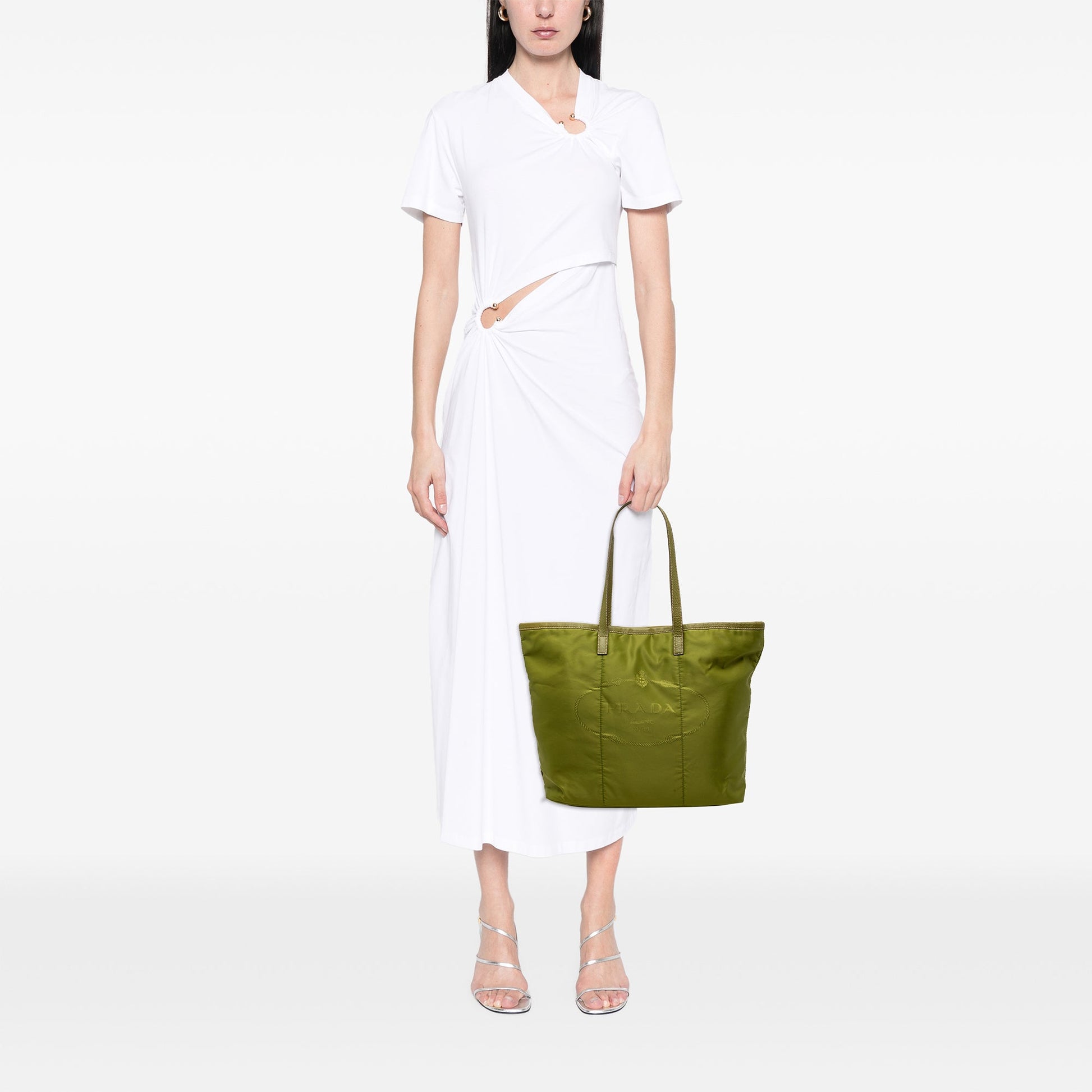 Prada Tessuto Canapa Logo Tote