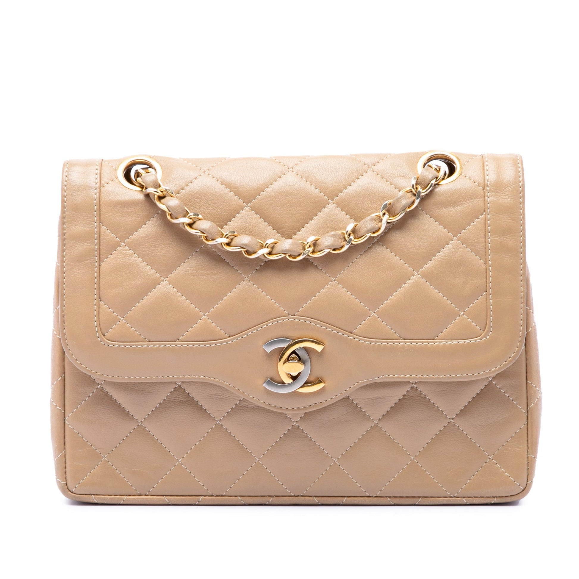 Chanel Paris Limited Edition Small CC Quilted Lambskin Double Flap