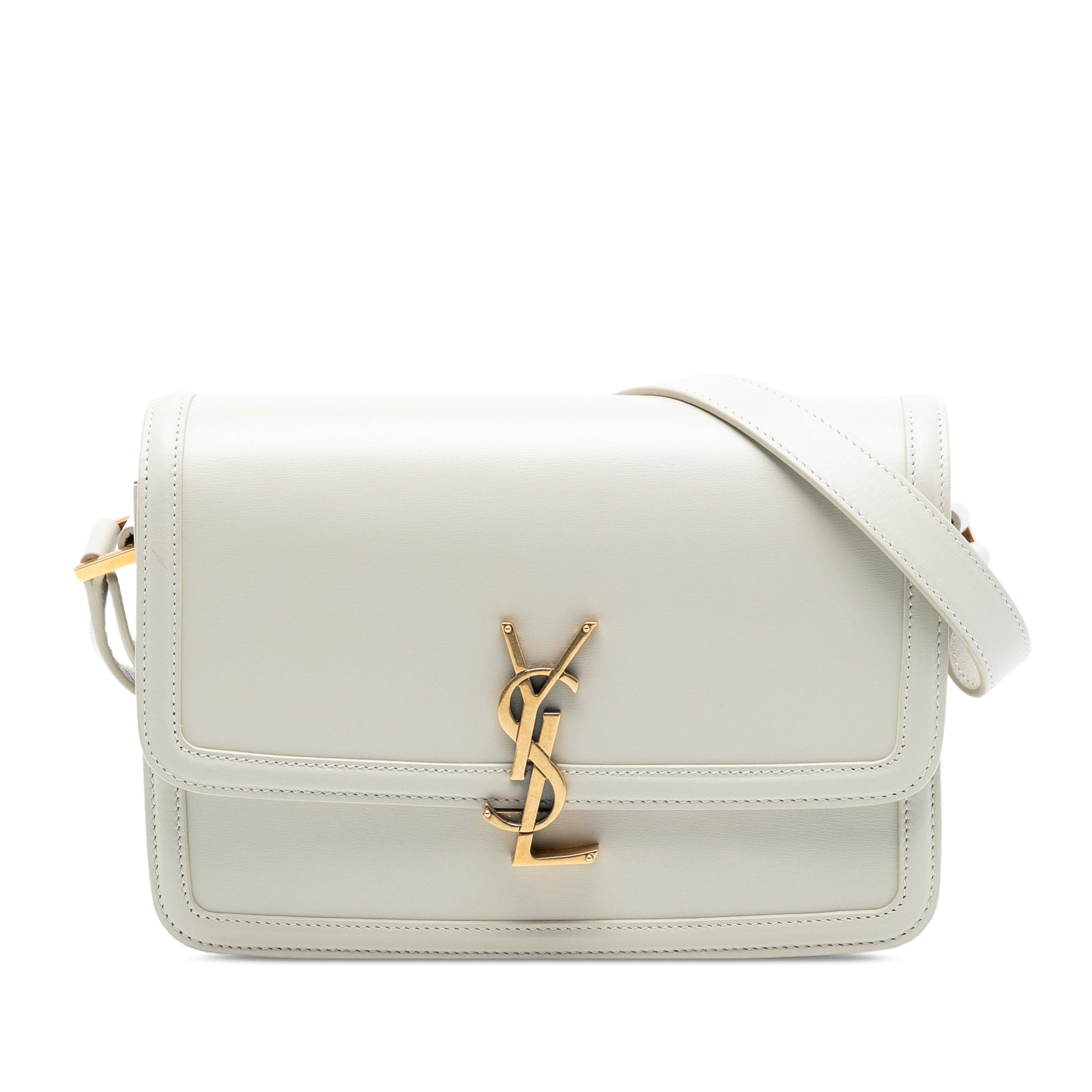 Saint Laurent Medium Smooth Calfskin Solferino Satchel In Box