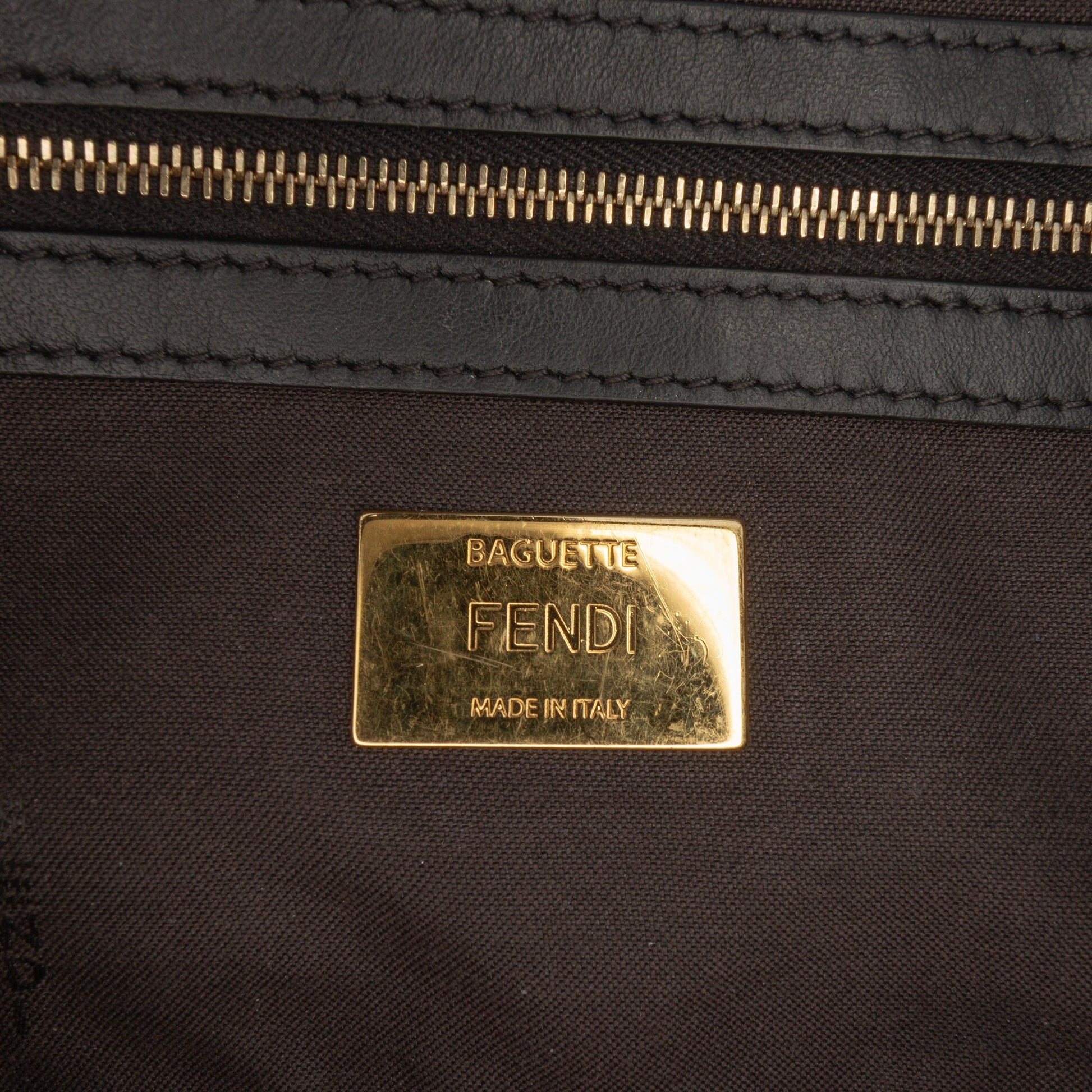 Fendi Zucca Glazed Fabric Cage Baguette