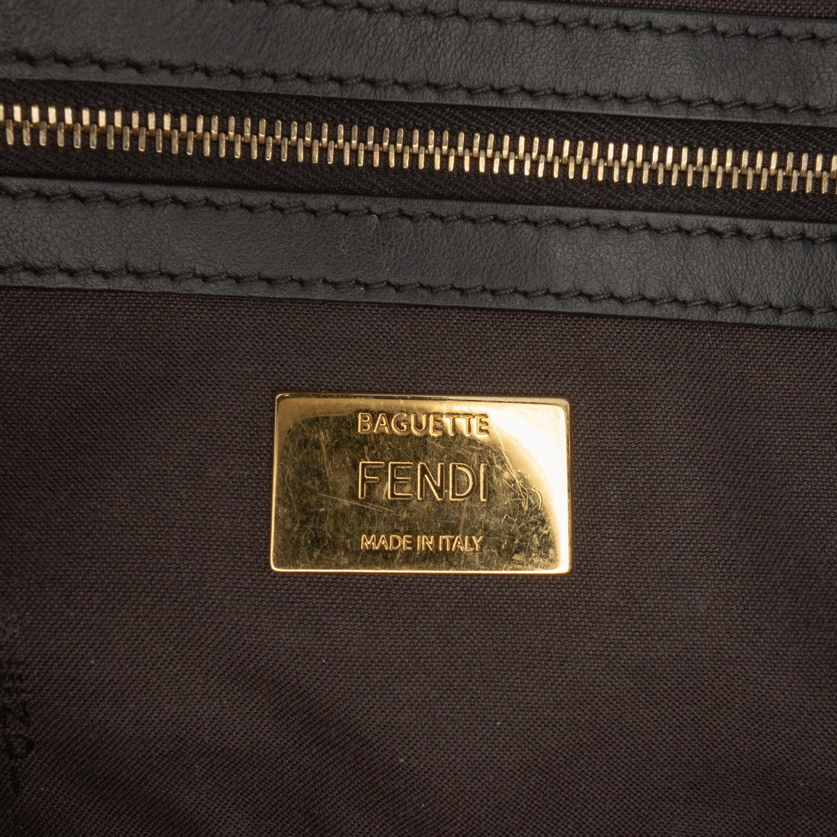 Fendi Zucca Glazed Fabric Cage Baguette