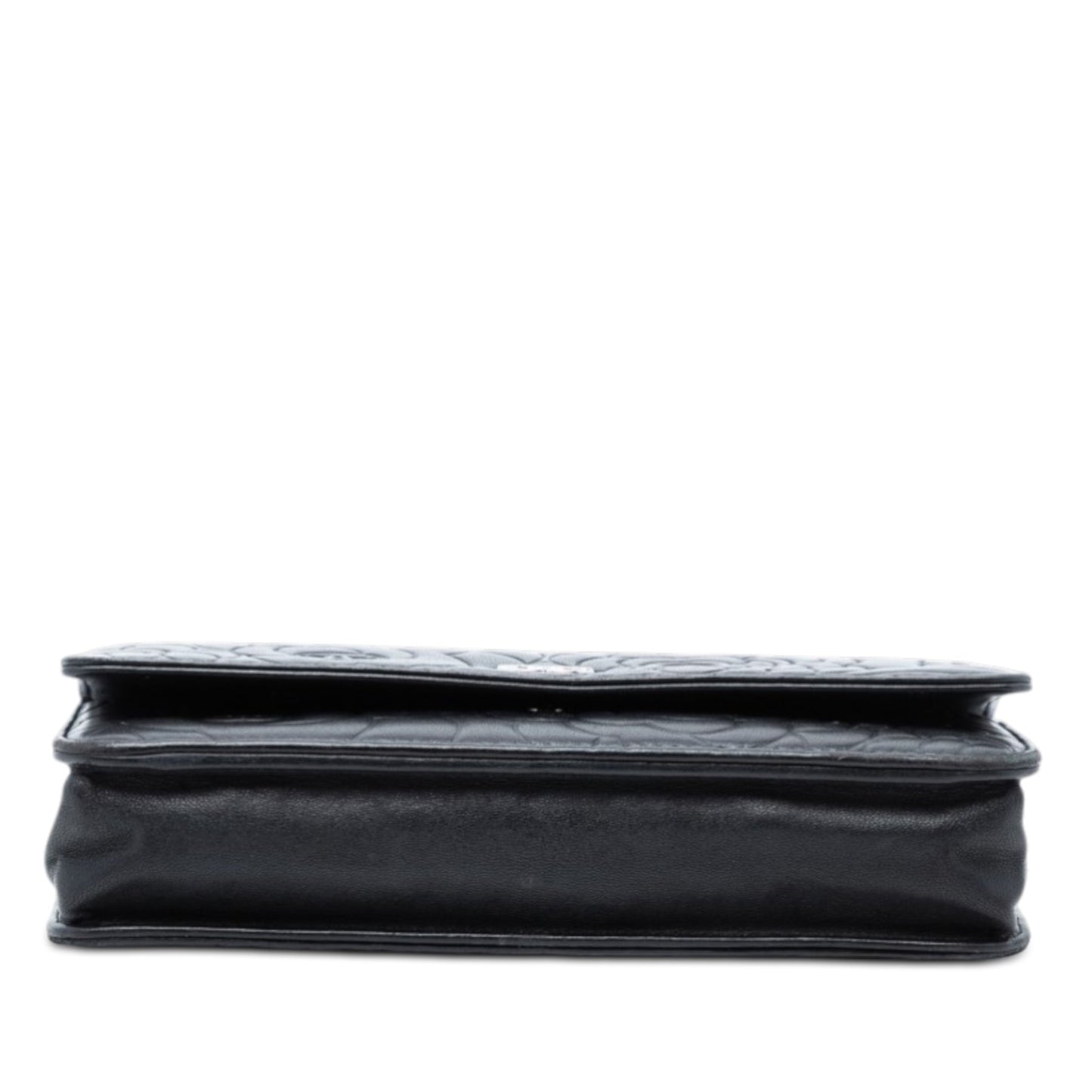 CC Embossed Lambskin Camellia Wallet On Chain