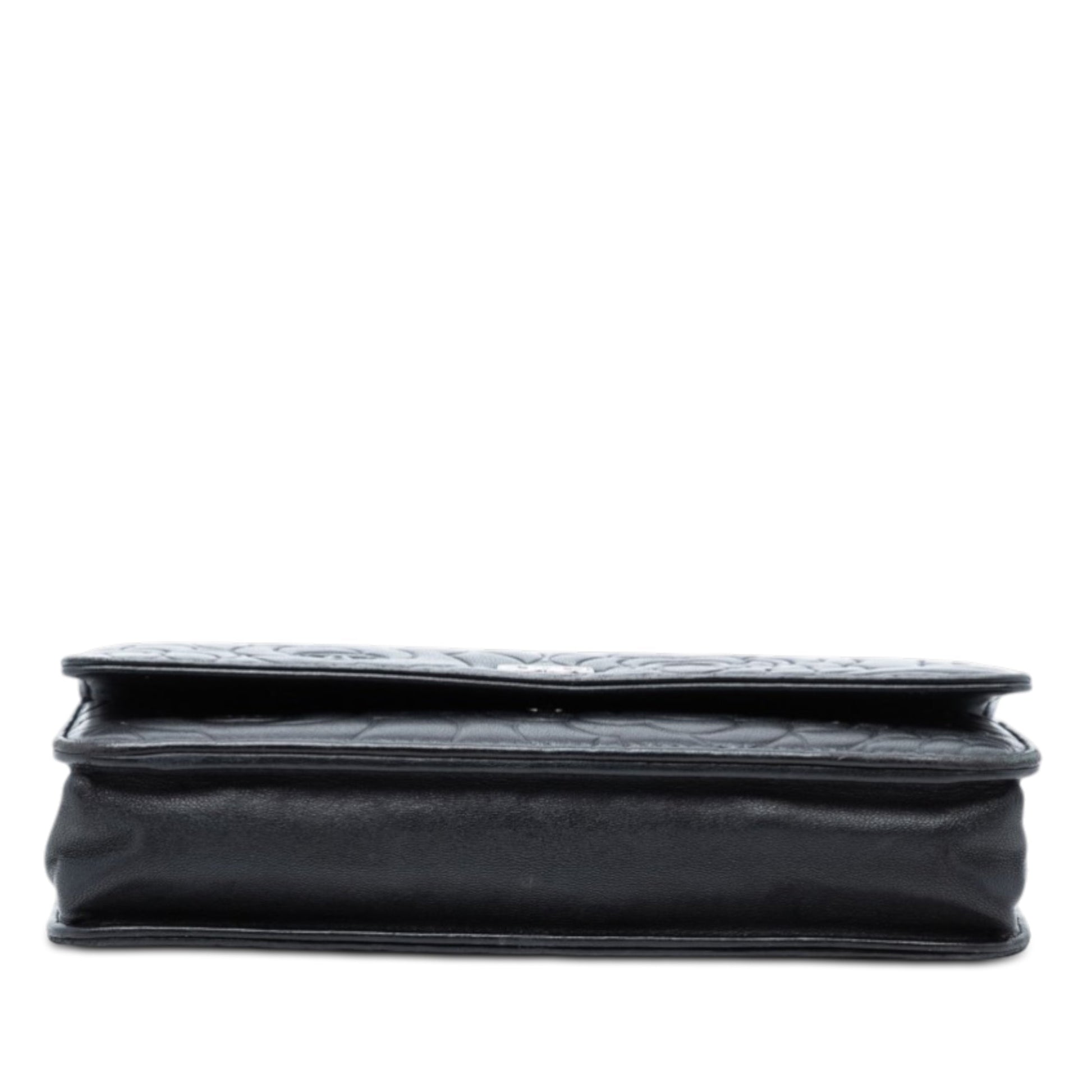 CC Embossed Lambskin Camellia Wallet On Chain