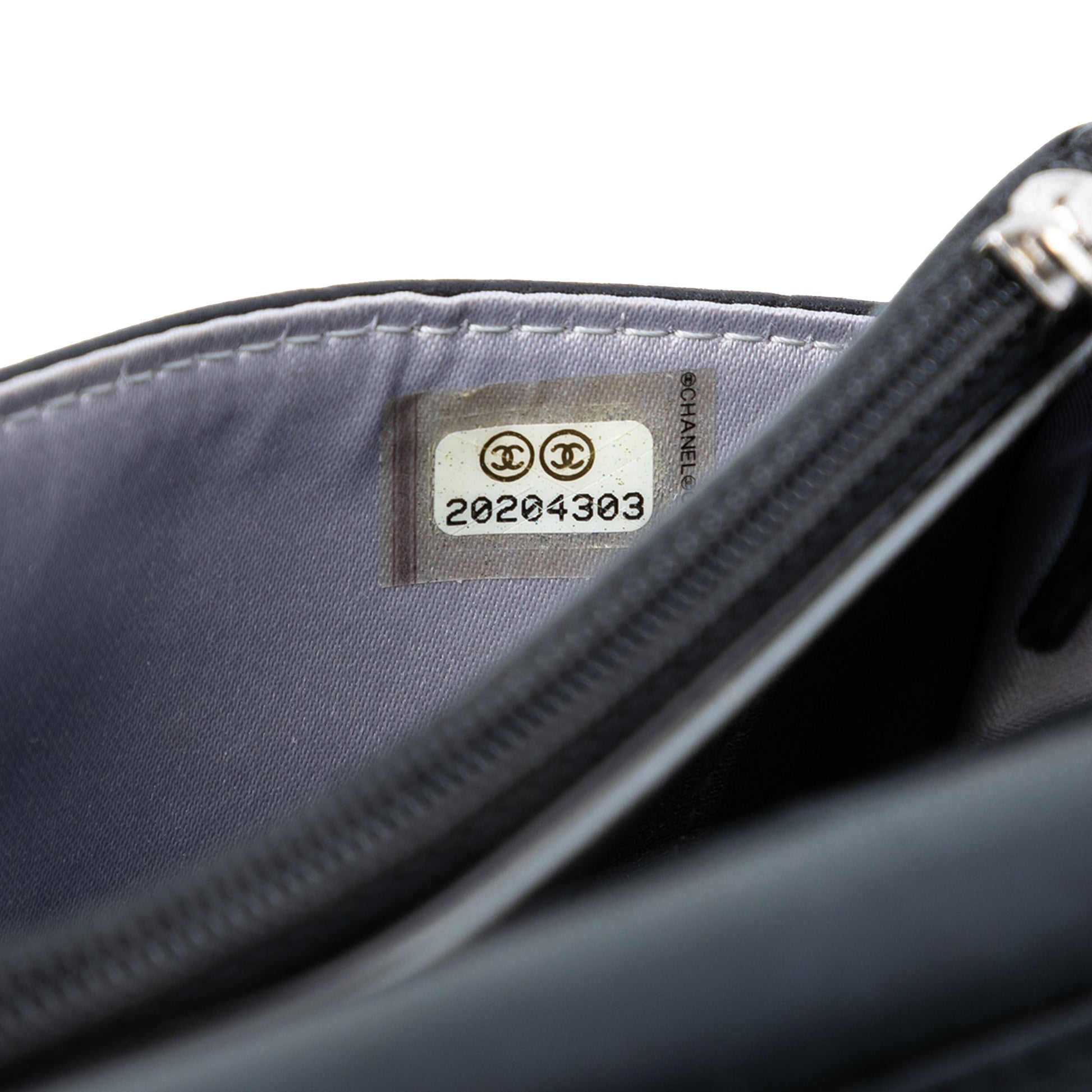 CC Embossed Lambskin Camellia Wallet On Chain