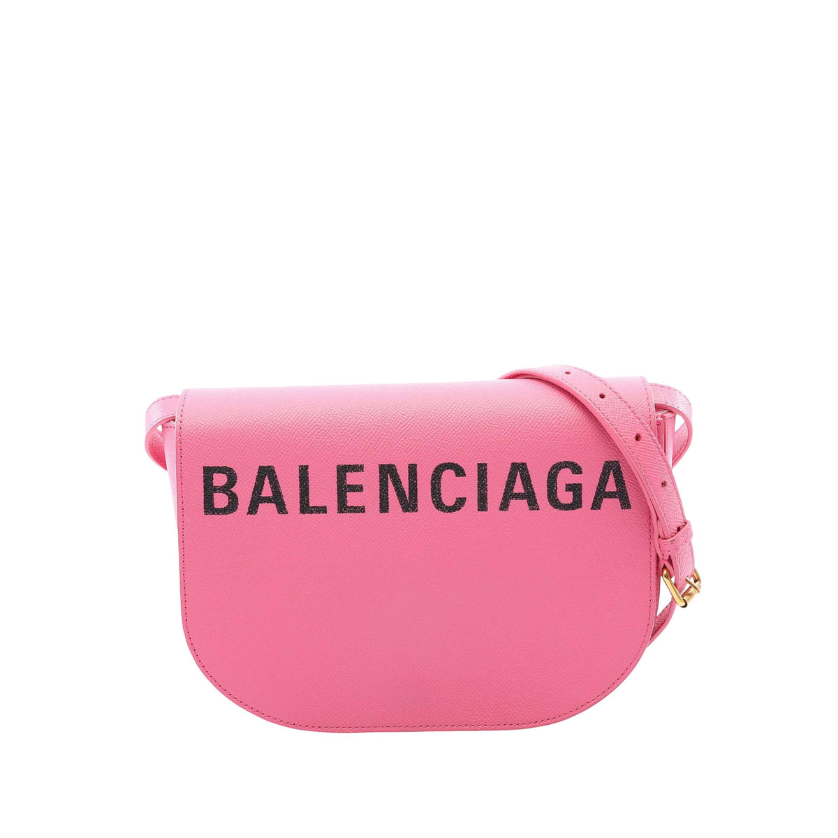 Balenciaga Grained Calfskin Logo Ville Day Crossbody XS — Pink