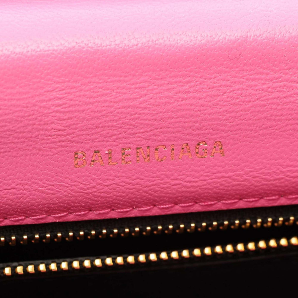 Balenciaga Grained Calfskin Logo Ville Day Crossbody XS — Pink