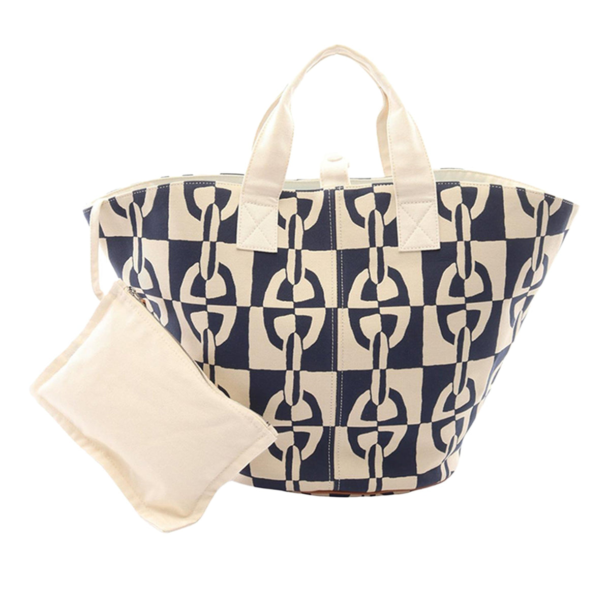 Hermès Canvas Chain D Ancre Beach Tote