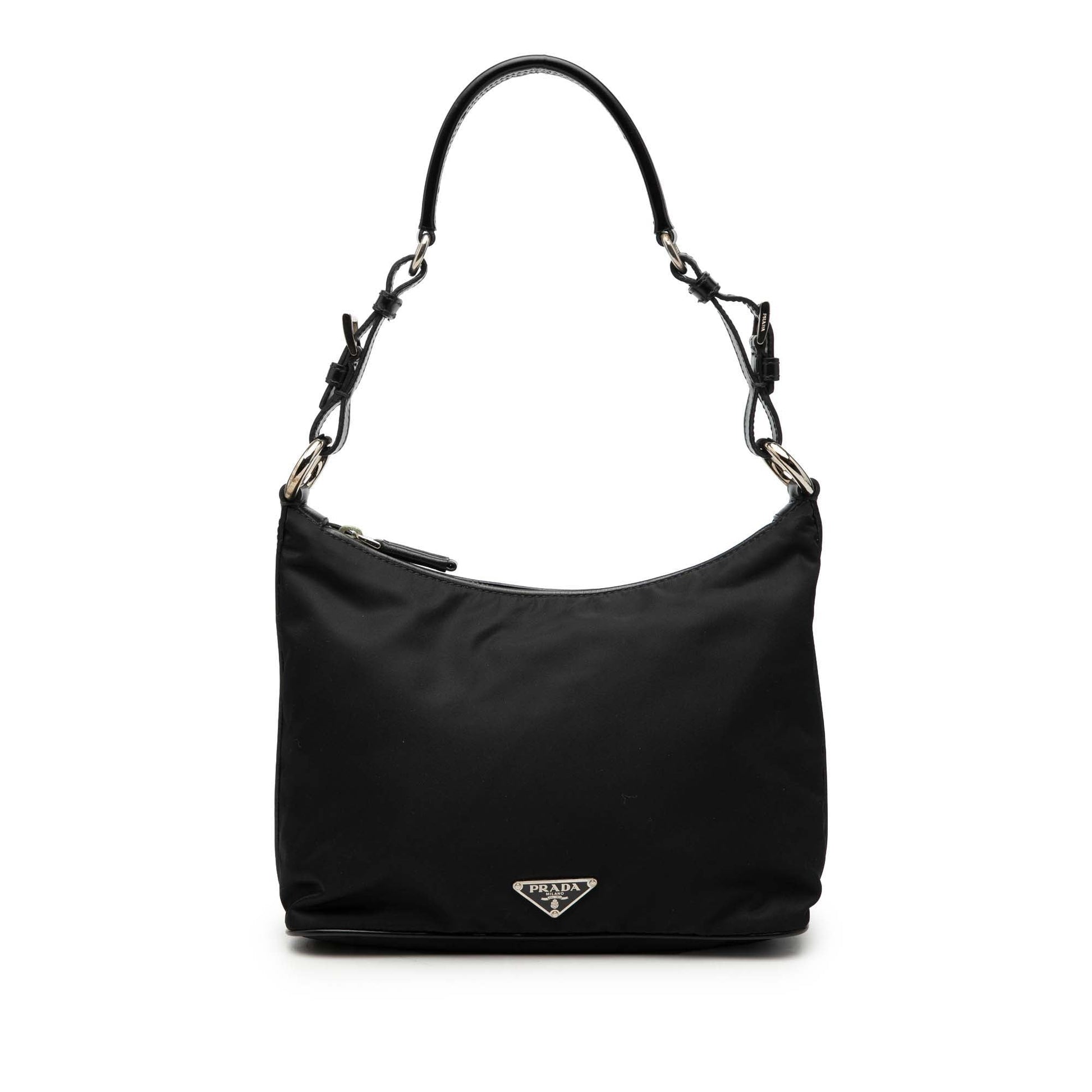 Vitello Trimmed Tessuto Shoulder Bag